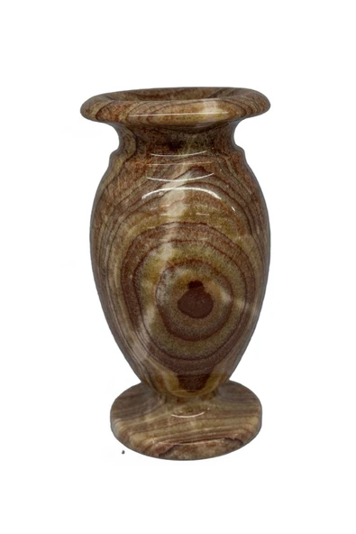 Oniks Doğal Taş; 20 Cm. Küp, Vazo, -damarlı Akik, Dekoratif Vazo, Hediyelik ürün görseli 1