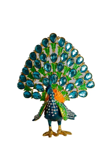 taru pasaj Kristal Taş İşlemeli Metal Tavus Kuşu Biblo – Dekoratif Şık Tasarım, 14x12 cm ürün görseli 1