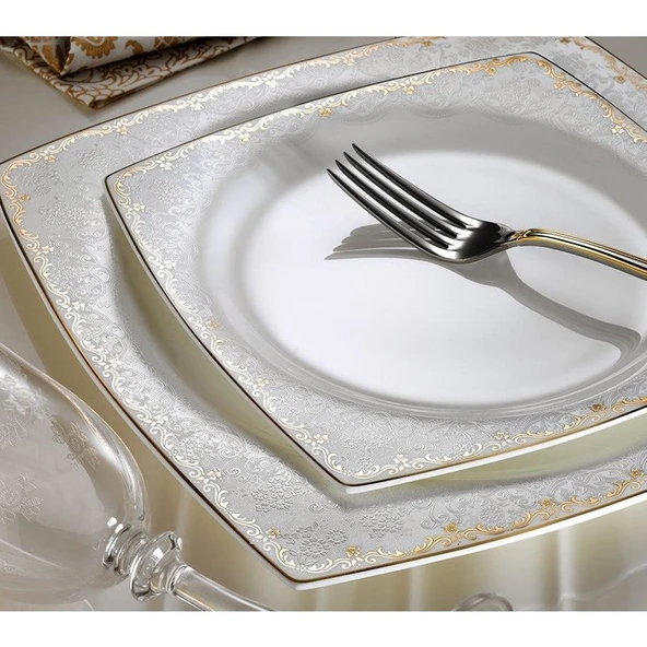 Aryıldız Bone Square Porselen 60 Parça Yemek Takımı 31019 ürün görseli 1