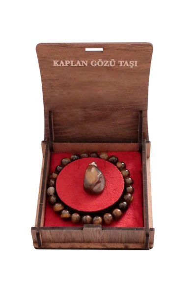 taru pasaj Kaplangözü Doğal Taş Set - 8 mm Bileklik & Kolye ile Ruhsal Güç ürün görseli 1