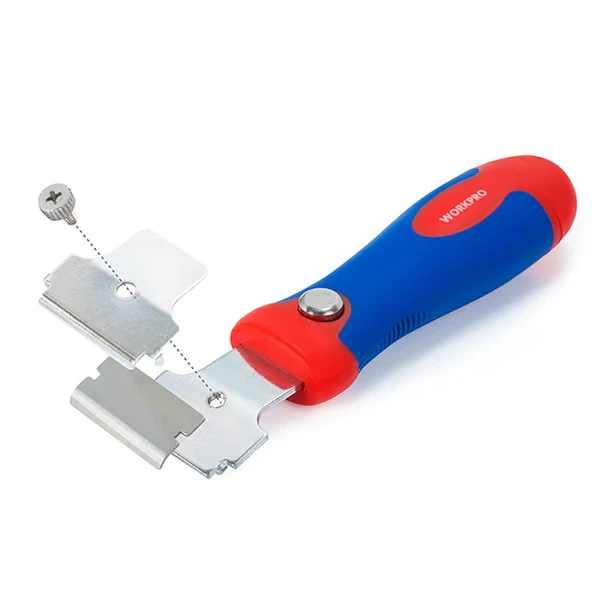 WORKPRO WP219004 40mm Geri Çekilebilir Profesyonel Kazıyıcı + 4 Parça Kazıma Bıçak Seti ürün görseli 1