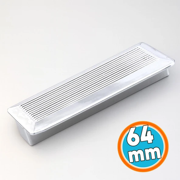 Plastik Kulp 64 mm Mutfak Mobilya Çekmece Mutfak Dolap Dolabı Kulpları Kapak Kulbu 6.4 cm Gümüş ürün görseli 1