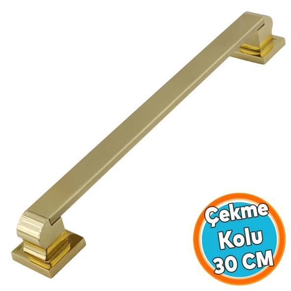 Sürgülü Kapı Çekme Kolu Tutma Kulpu Kulbu Çelik Dış Kapı Tutamağı Kol Gold Altın 30 Cm ürün görseli 1