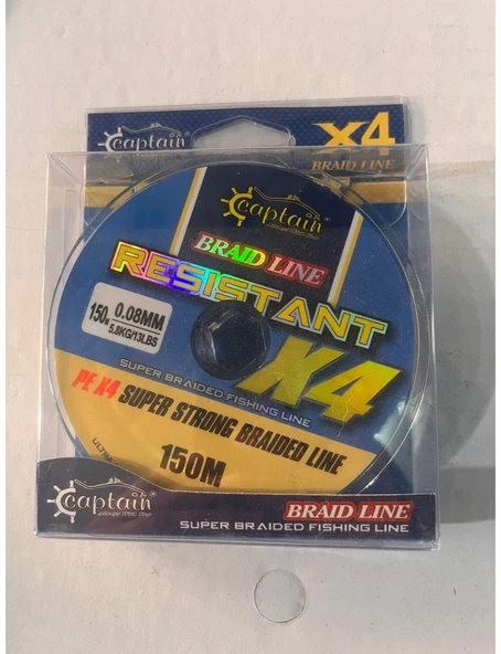 CAPTAİN BRAID LİNE X4 0.08 MM  150 METRE İP MİSİNA ürün görseli 1