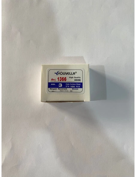 YOUVELLA 1366 DELİKLİ TIRNAKLI OLTA İĞNESİ 100 'LÜ NO:3 ürün görseli 1