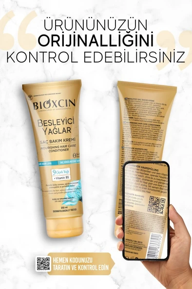 Bioxcin Besleyici Yağlar Bakım Saç Kremi 250 ML - Sülfatsız, Kuru ve Yıpranmış Saçlar Saç Dökülme Karşıtı ürün görseli 1