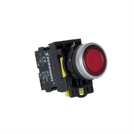Eurowest Işıklı Buton Kırmızı Led 220V ( 5 ADET ) - Resim 3