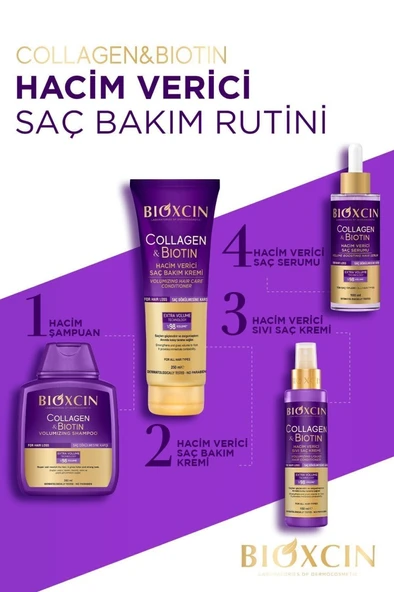 Bioxcin Collagen & Biotin Ekstra Hacim Saç Kremi 250 ml - Kolajen Biotin Ince Seyrek Saçlar ürün görseli 1