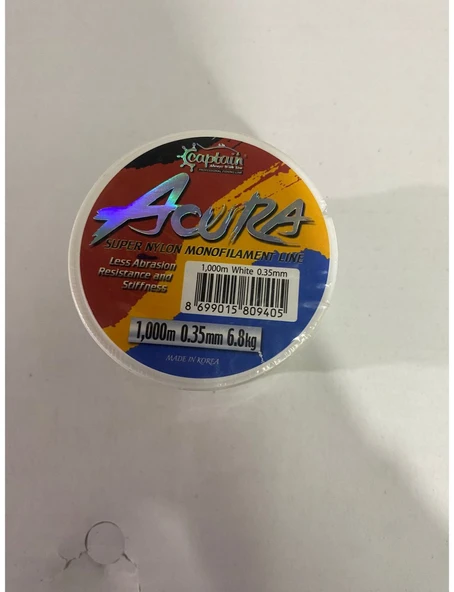 CAPTAİN ACURA 0.35 MM 1000 METRE SUPER NYLON MONOFILAMENT LINE MİSİNA ürün görseli 1