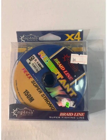 CAPTAİN BRAID LİNE X4  0.14 MM 150 METRE İP MİSİNA ürün görseli 1