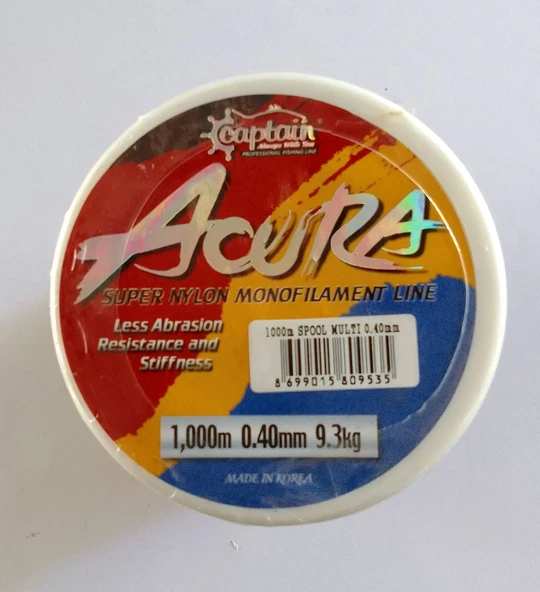CAPTAİN ACURA 1000 M MONOFİLAMENT MİSİNA EBRULİ 0.40 MM ürün görseli 1