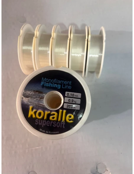 SUPERSOFT KORALLE 0.10 MM 200 METRE MONOFİLAMENT MİSİNA ürün görseli 1