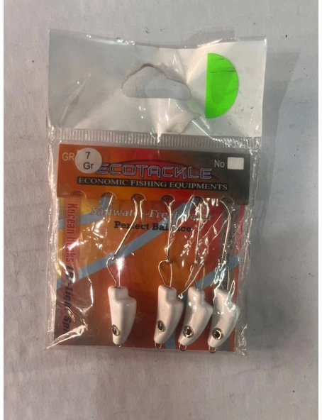 ECOTACKLE BEYAZ RENKLİ  BALIK KAFALI 7 GRAM HAREKETLİ  ZOKA ürün görseli 1