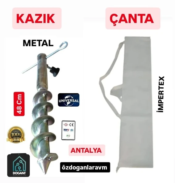 Deniz Plaj Şemsiyesi Seti Çanta - Kazık - Resim 2