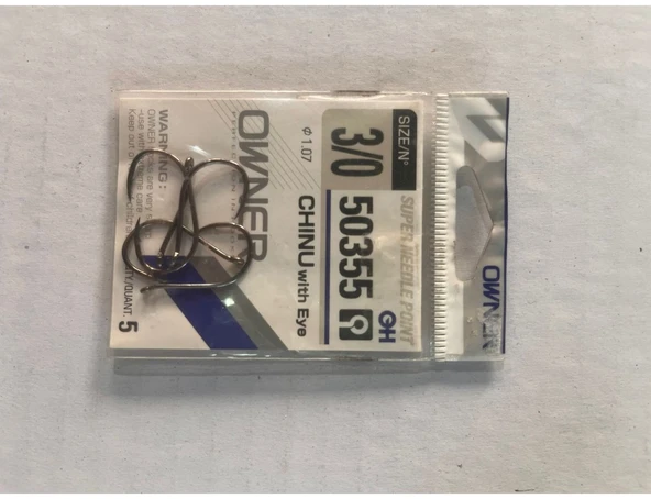 OWNER CHINU WİTH EYE 50355  NO:3/0 OLTA İĞNESİ ürün görseli 1