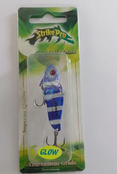 STRİKE PRO  4.5 CM VİBRASYON JİG YEM GLOW SIN48L (PURPLE ZEBRA) ürün görseli 1