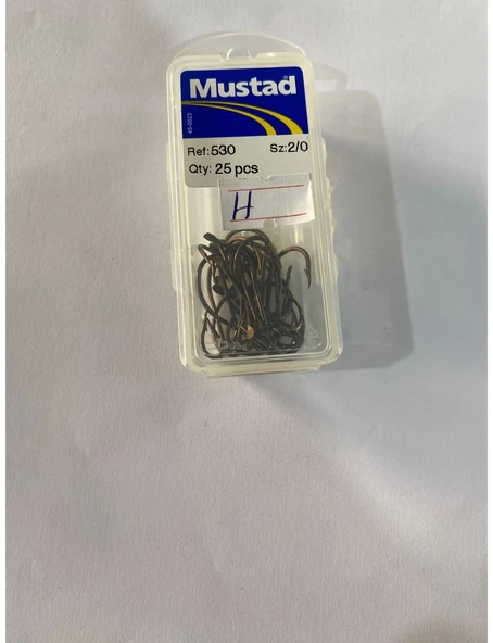 MUSTAD 530 BAKIR BRONZ KARIŞIMI RENK ORTA BOY DELİKSİZ SAPLI 25  İĞNE NO 2/0 ürün görseli 1