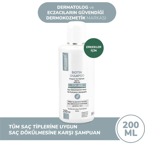 Dermoskin Biotin Şampuan Erkekler İçin 200 ml ürün görseli 1