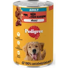 Pedigree Jöleli Sığır ve Ciğer Karışımı Köpek Konserve 400 gram 5 Adet+1 paket Lina %100 Sığır Derisi Köpek Ödülü 500 Gram ürün görseli 1