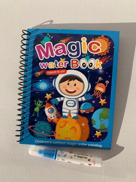 ASTRONOT ve UZAY Magic Book Eğitici İngilizce Sihirli Boyama Kitabı Su Kalemi Water Painting Mavi ürün görseli 1