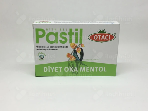 Otacı Diyet Oka Mentol 16'Lı Bitkisel Şekersiz Pastil ürün görseli 1