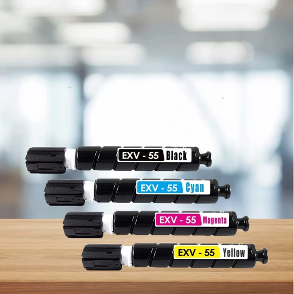 Canon C-EXV55 Muadil Toner Seti / Siyah , Mavi , Sarı , Kırmızı ürün görseli 1