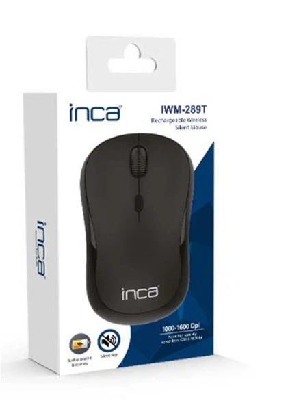 INCA IWM-289T Wireless +Şarjlı Sessiz Mouse Siyah ürün görseli 1