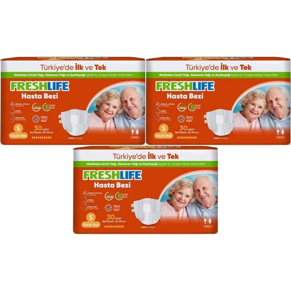 FreshLife Yetişkin Bezi Bel Bantlı S - Küçük - Small 90 Adet (3PK*30) ürün görseli 1