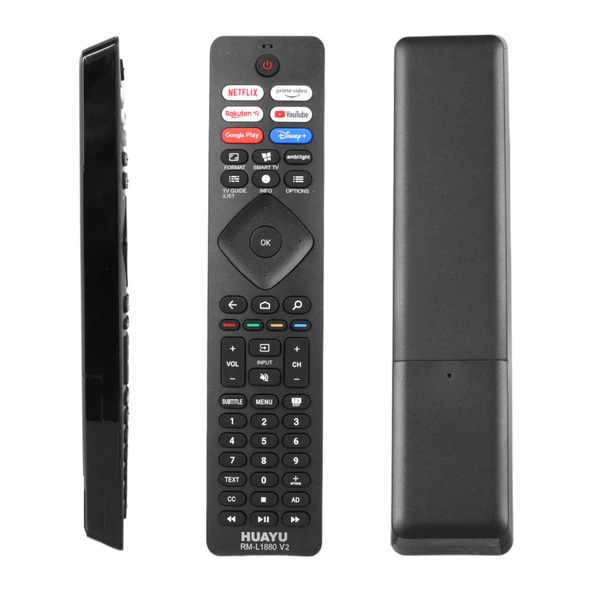 Huayu RM-L1880 Philips Netflix Prime Video Rakuten Tv Google Play Vudu Youtube Tuşlu Led Tv Kumanda ürün görseli 1