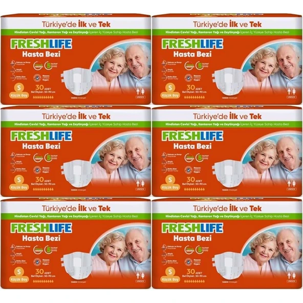 FreshLife Yetişkin Bezi Bel Bantlı S - Küçük - Small 180 Adet (6PK*30) ürün görseli 1