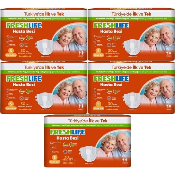 FreshLife Yetişkin Bezi Bel Bantlı S - Küçük - Small 150 Adet (5PK*30) ürün görseli 1