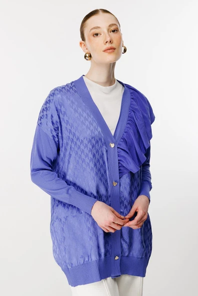 3603 GHİSA FIRFIR DETAYLI TRİKO HIRKA - Resim 6