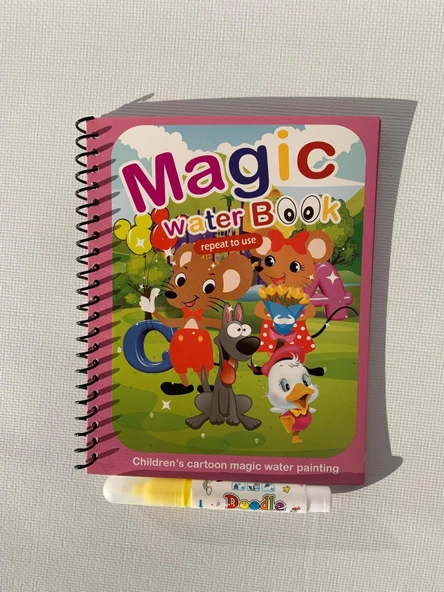 SEVİMLİ FARELER Magic Book Eğitici İngilizce Sihirli Boyama Kitabı Su Kalemi Water Painting Pembe ürün görseli 1