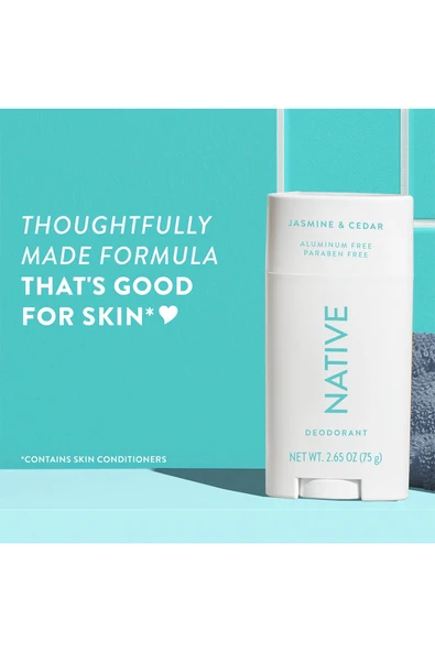 Native Jasmine & Cedar Alüminyumsuz Stick Deodorant 75GR - Resim 6