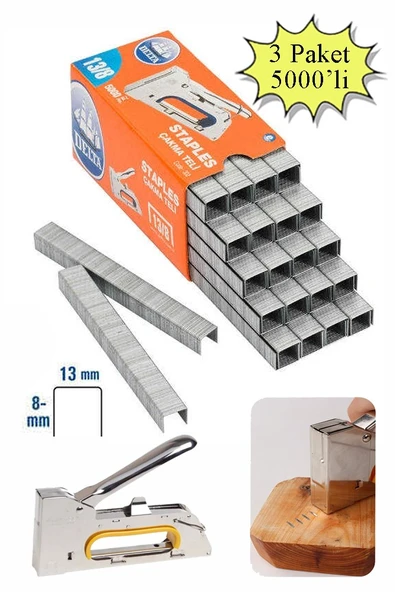 13/8 Zımba Teli 5000 li 3 Paket Delta 13-8 Zımba Tabancaları Patpat Otomatik Zımba Makinesi Çakma Teli ürün görseli 1