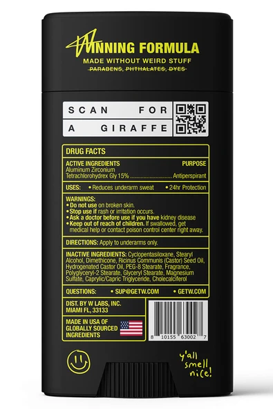 W Labs Deep Woods Antiperspirant Stick Deodorant 74GR - Resim 2