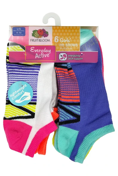 Fruit Of The Loom Girls No Shows Invisible Çorap 6lı Paket (L) ürün görseli 1