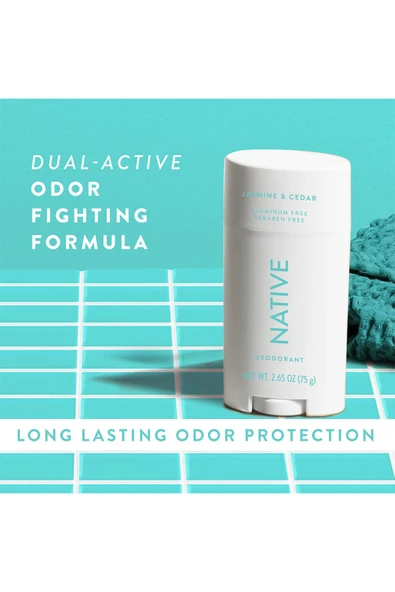 Native Jasmine & Cedar Alüminyumsuz Stick Deodorant 75GR - Resim 7
