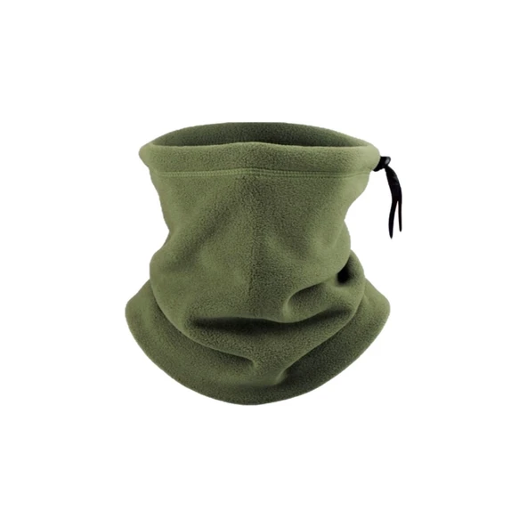 Kışlık Spor Unisex Haki Polar Boyunluk Haki Polar Bere ürün görseli 1