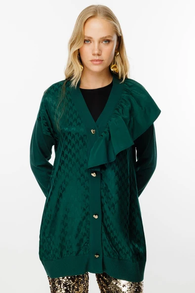 3603 GHİSA FIRFIR DETAYLI TRİKO HIRKA - Resim 3