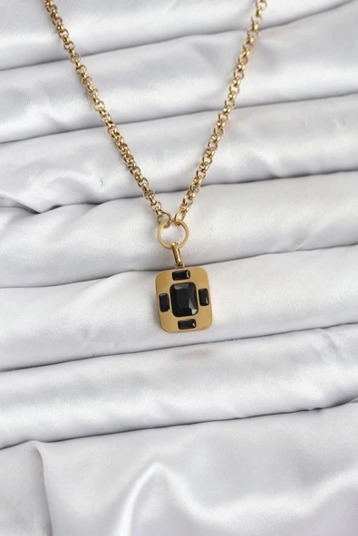 316L Çelik Zincir Gold Renk Vintage Model Kadın Kolye - TJ-BKO10687 ürün görseli 1