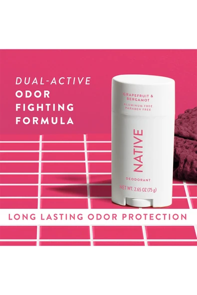Native Grapefruit & Bergamot Alüminyumsuz Stick Deodorant 75GR - Resim 7