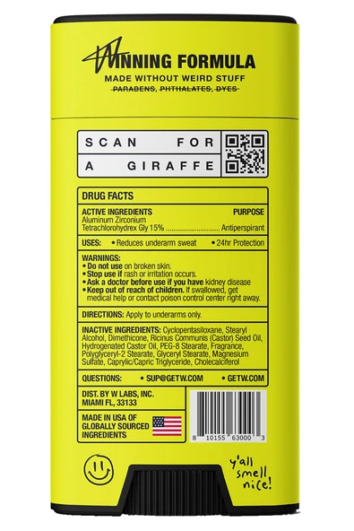 W Labs Original Antiperspirant Stick Deodorant 74GR - Resim 2