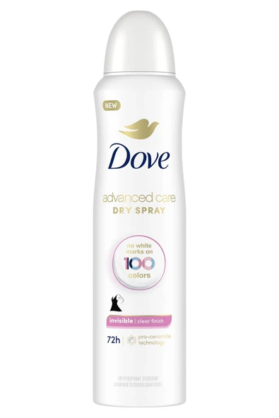 Dove Advanced Care Clear Finish Antiperspirant Sprey Deodorant 136GR ürün görseli 1