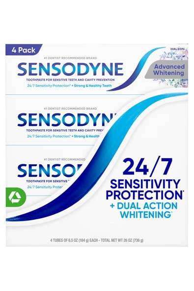 Sensodyne Advanced Whitening Diş Macunu 4lü Paket 4x184GR ürün görseli 1
