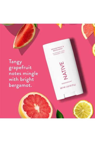 Native Grapefruit & Bergamot Alüminyumsuz Stick Deodorant 75GR - Resim 4