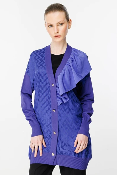 3603 GHİSA FIRFIR DETAYLI TRİKO HIRKA - Resim 10