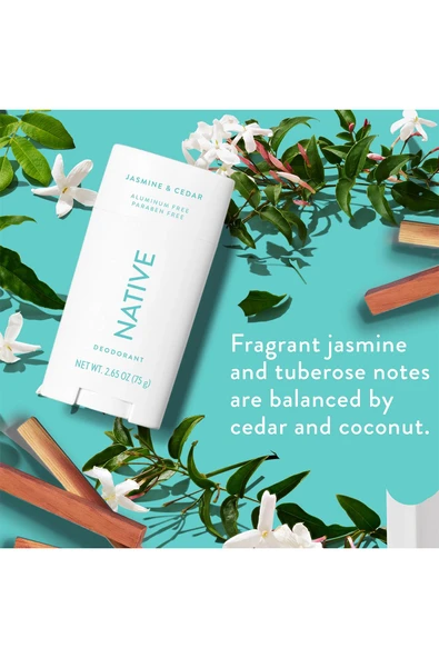 Native Jasmine & Cedar Alüminyumsuz Stick Deodorant 75GR - Resim 4
