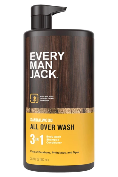 Every Man Jack Sandalwood 3’ü 1 Arada Şampuan Saç Kremi ve Duş Jeli 852ML ürün görseli 1