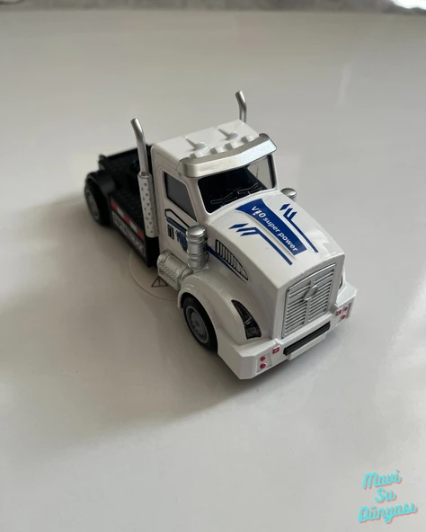 Metal Çek Bırak Tır Kafası Araba 13x5 Cm Beyaz ürün görseli 1